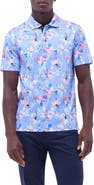 Bugatchi Hendrix Digital Floral Print Pima Cotton Polo