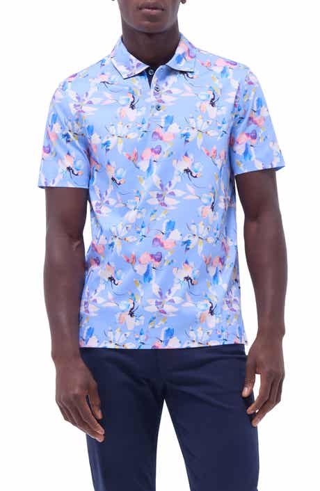 Bugatchi Hendrix Digital Floral Print Pima Cotton Polo
