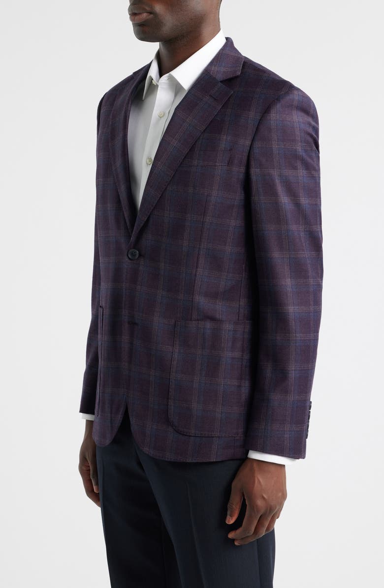 Nordstrom Purple Shadow Check Wool Sport Coat, Alternate, color, Burgundy Dandy Wool Check