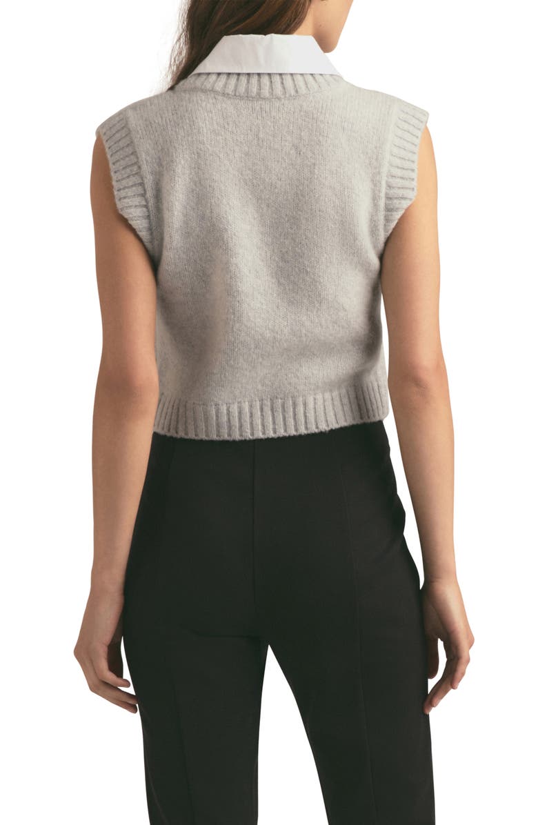 Favorite Daughter The Leigh Collar Sweater Vest, Alternate, color, Light Grey
