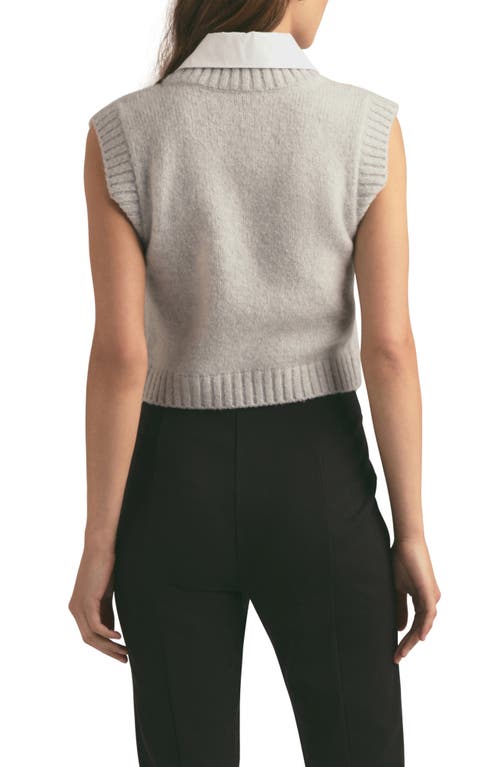 Favorite Daughter The Leigh Collar Sweater Vest In Light Grey