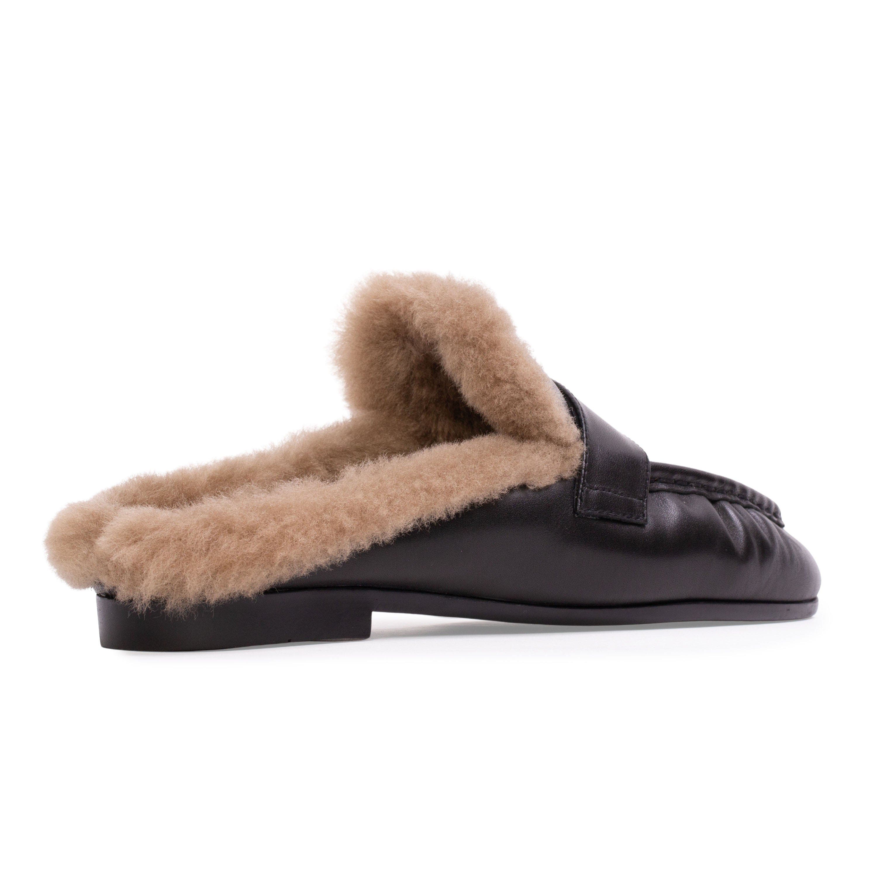 Theo Backless Loafer, Alternate, color, Black Leather