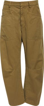 Nili Lotan Shon Barrel Leg Cotton & Linen Twill Pants
