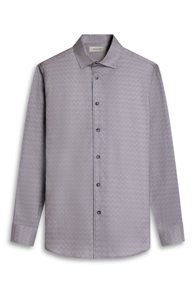 Alvin Shaped Fit Cotton Shirt, Alternate, color, STEEL