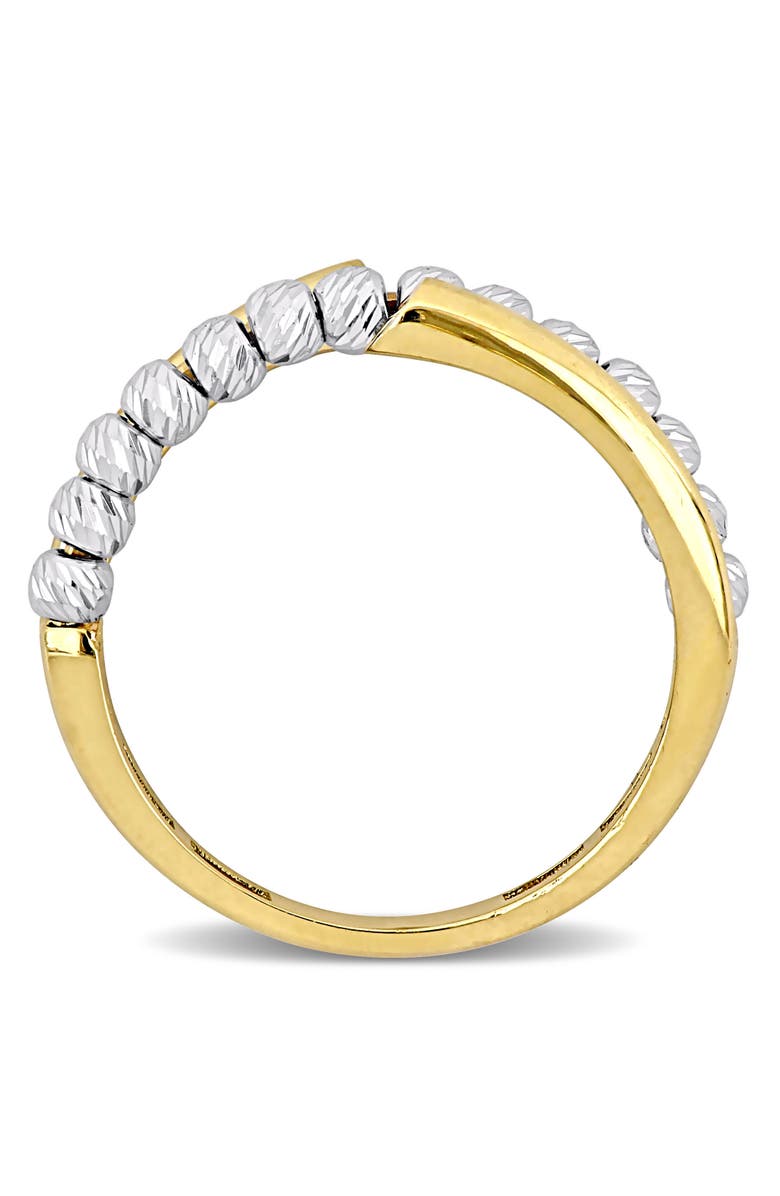Julianna B. White Beaded Fusion Crossover Ring 14k, Alternate, color, 14K Gold