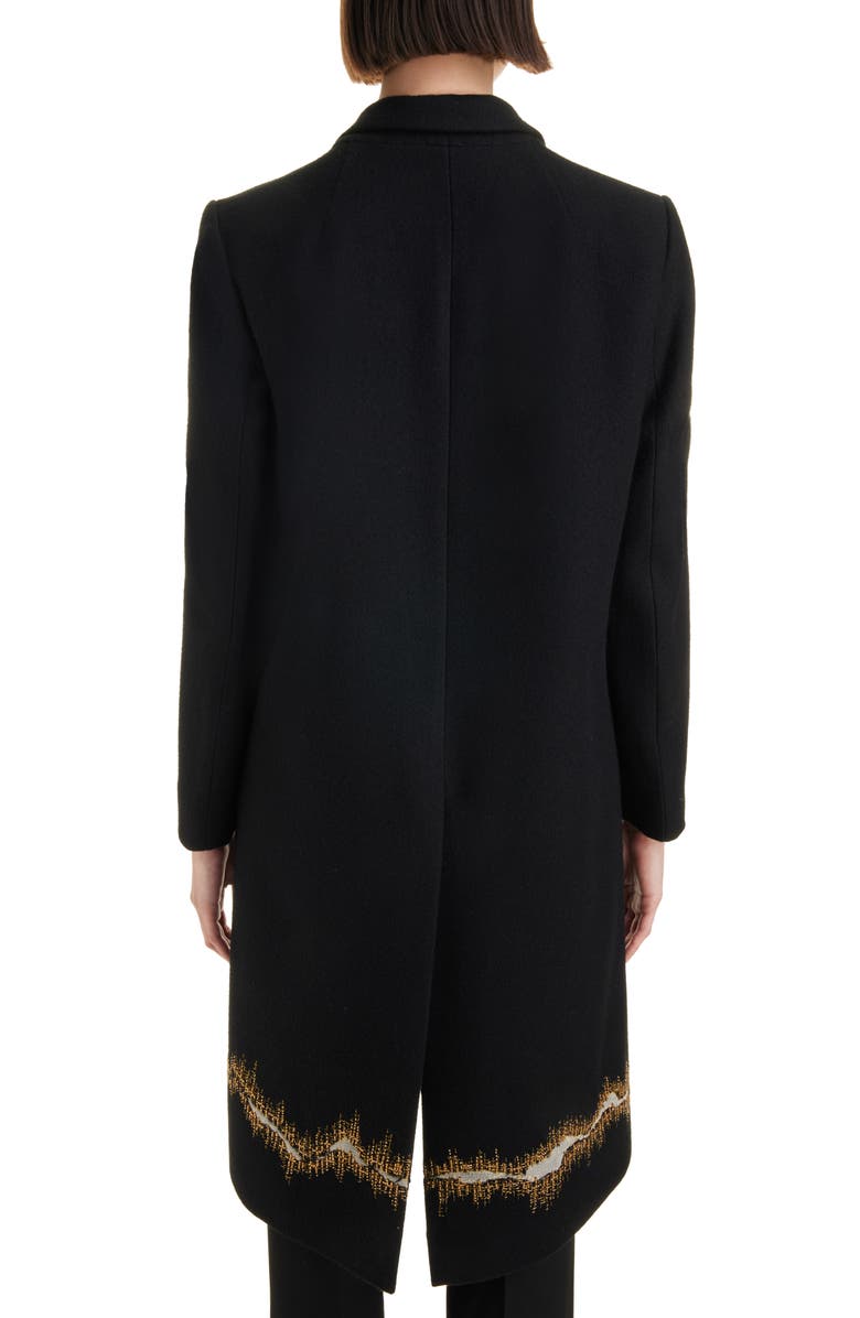Dries Van Noten Richy Embroidered Hem Wool Flannel Coat, Alternate, color, 