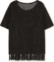 Marina Rinaldi Brigitta Fringe Open Stitch Sweater