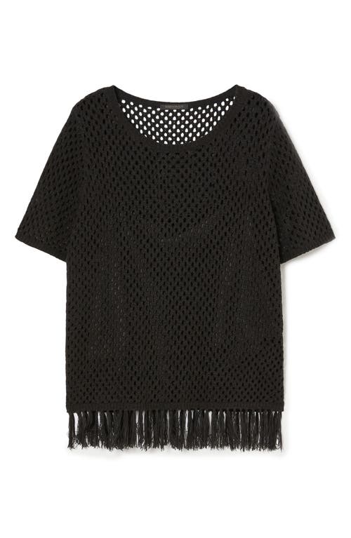 MARINA RINALDI MARINA RINALDI BRIGITTA FRINGE OPEN STITCH SWEATER 