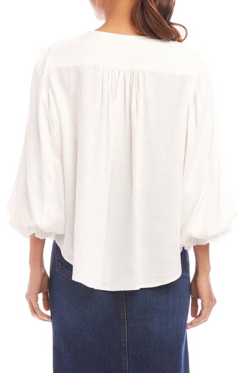 Karen Kane Blouson Sleeve Top In Off White