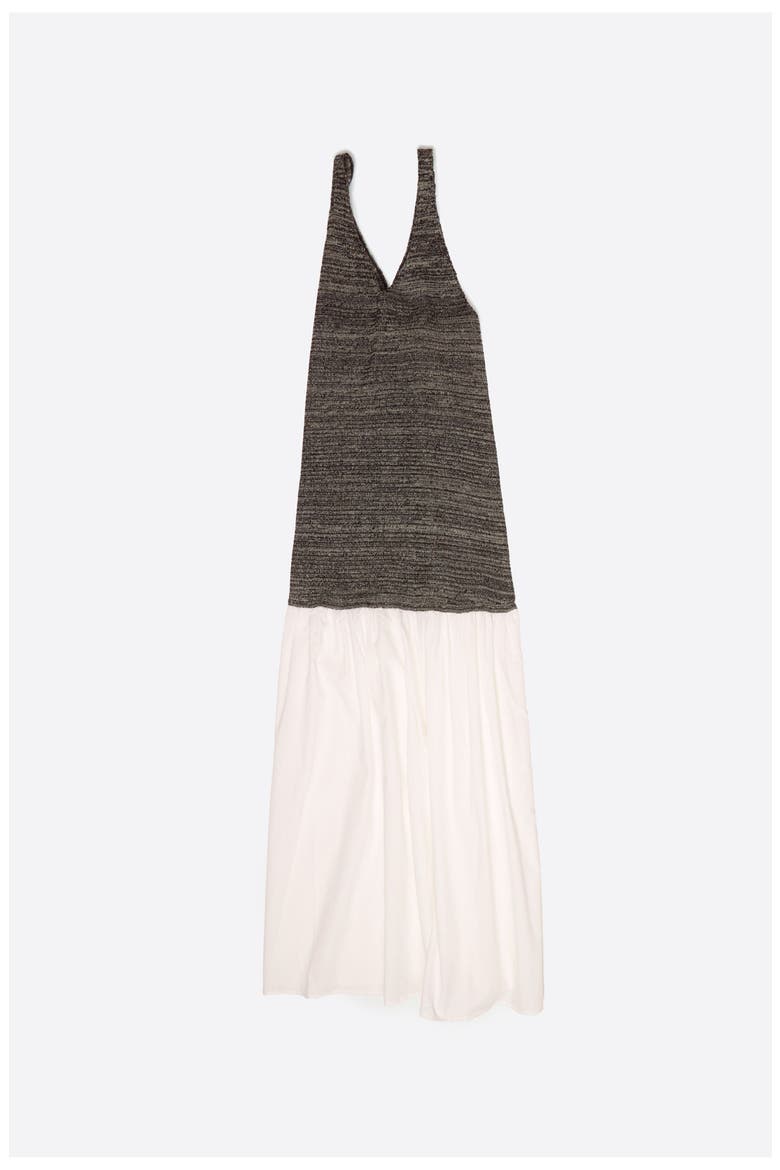 Two-Material Knit Dress, Alternate, color, WHITE