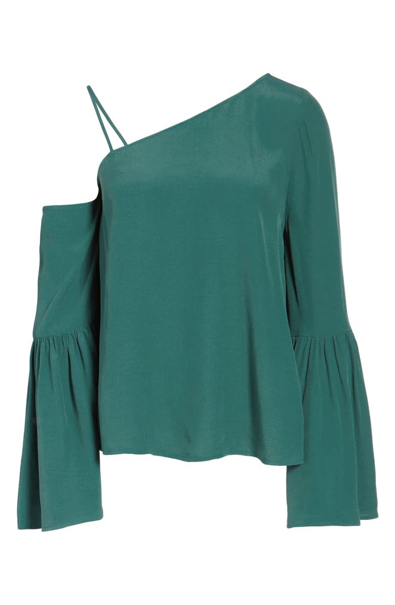 Leith One-Shoulder Bell Sleeve Top, Alternate, color,