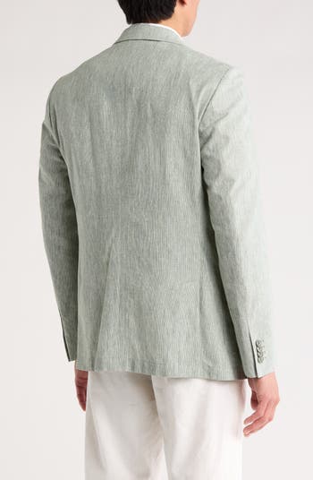 Crosshatch Notch Lapel Linen & Cotton Sport Coat