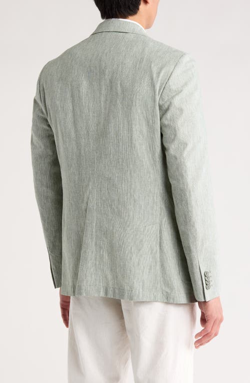 Original Penguin Crosshatch Notch Lapel Linen & Cotton Sport Coat In Green