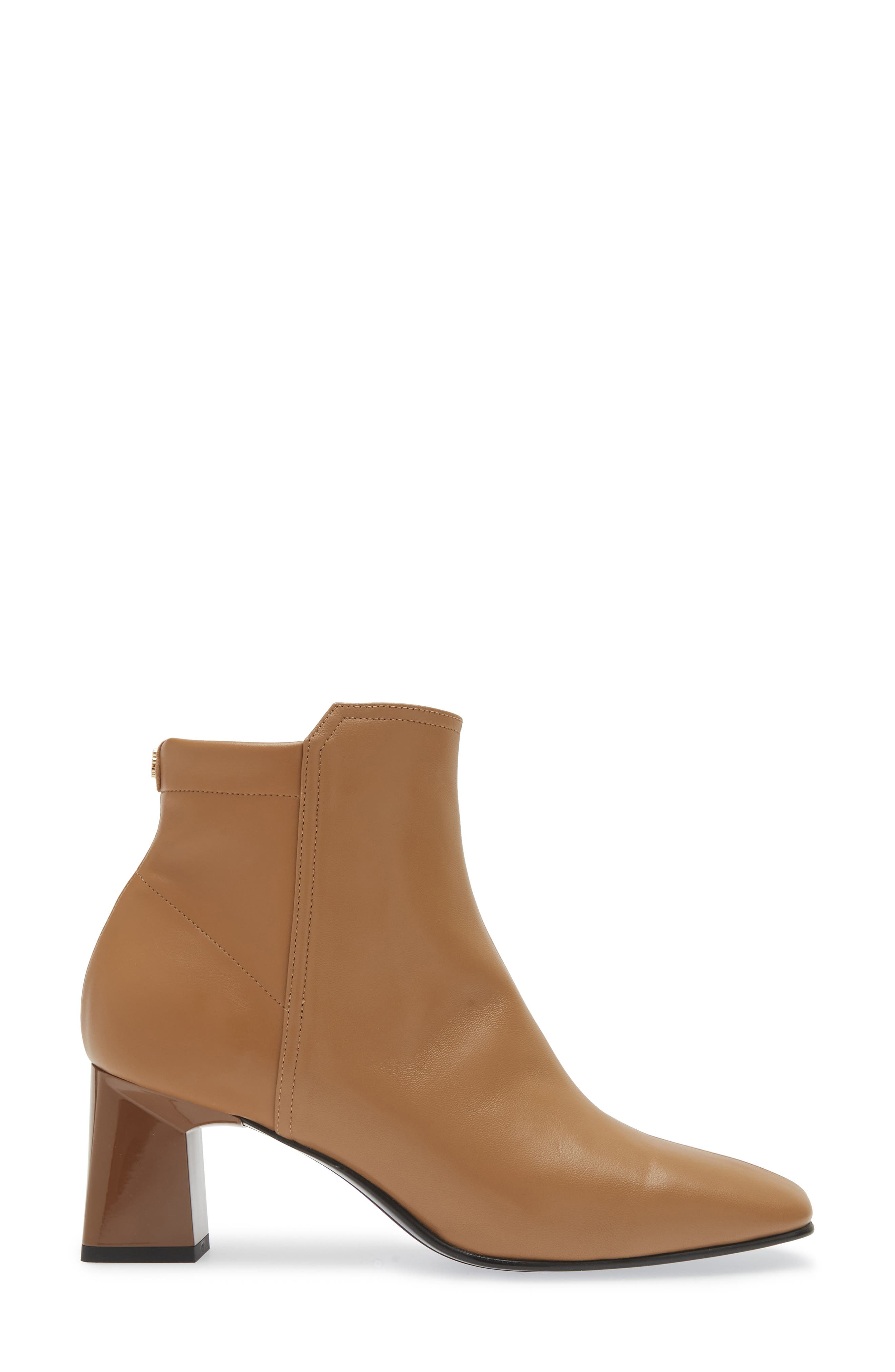 Dolly Square Toe Bootie, Alternate, color, STRETCH NAPPA LEATHER/ CAMEL