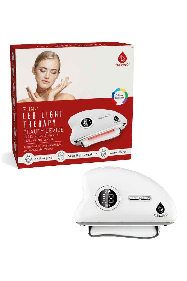 7-in-1 LED Light Therapy Beauty Device, Alternate, color, WHITE