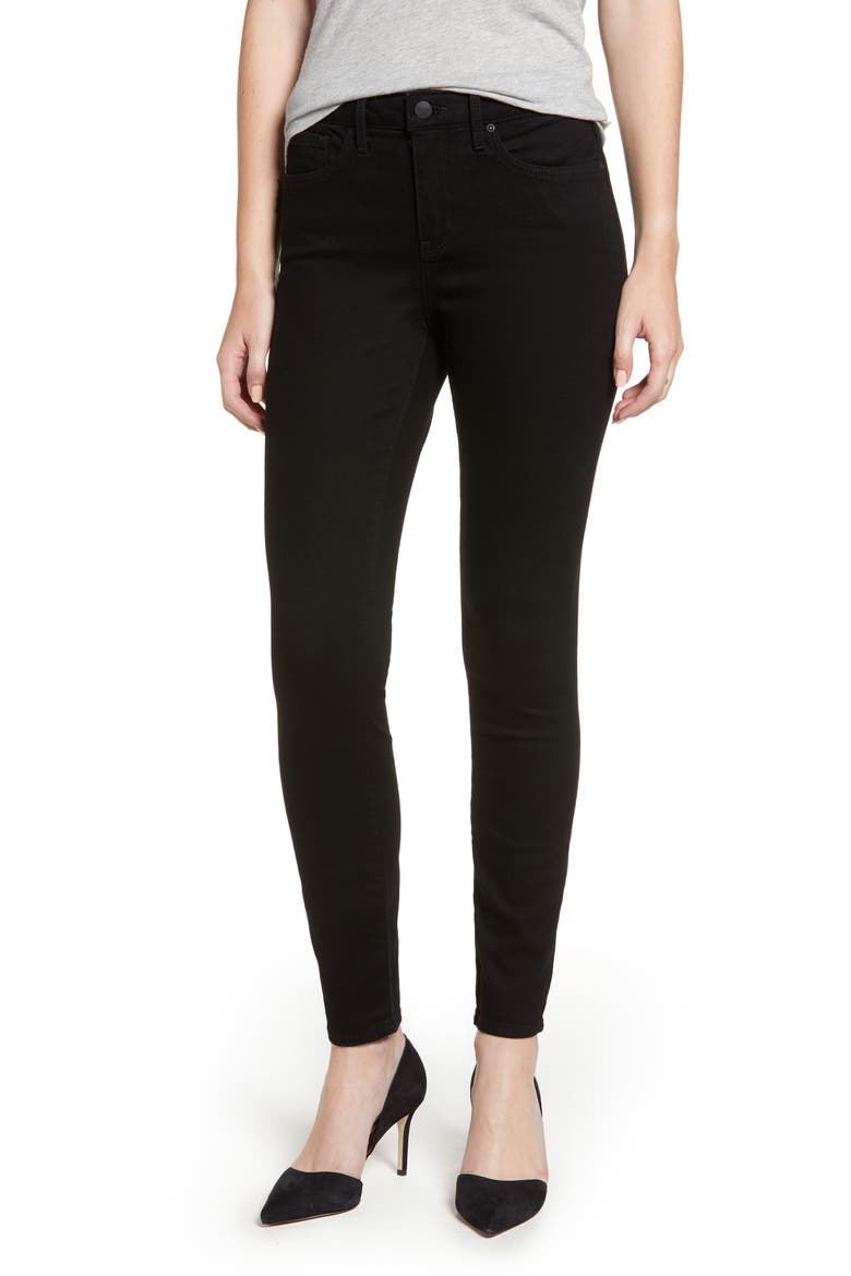 Ami High Waist Stretch Super Skinny Jeans, Main, color, BLACK
