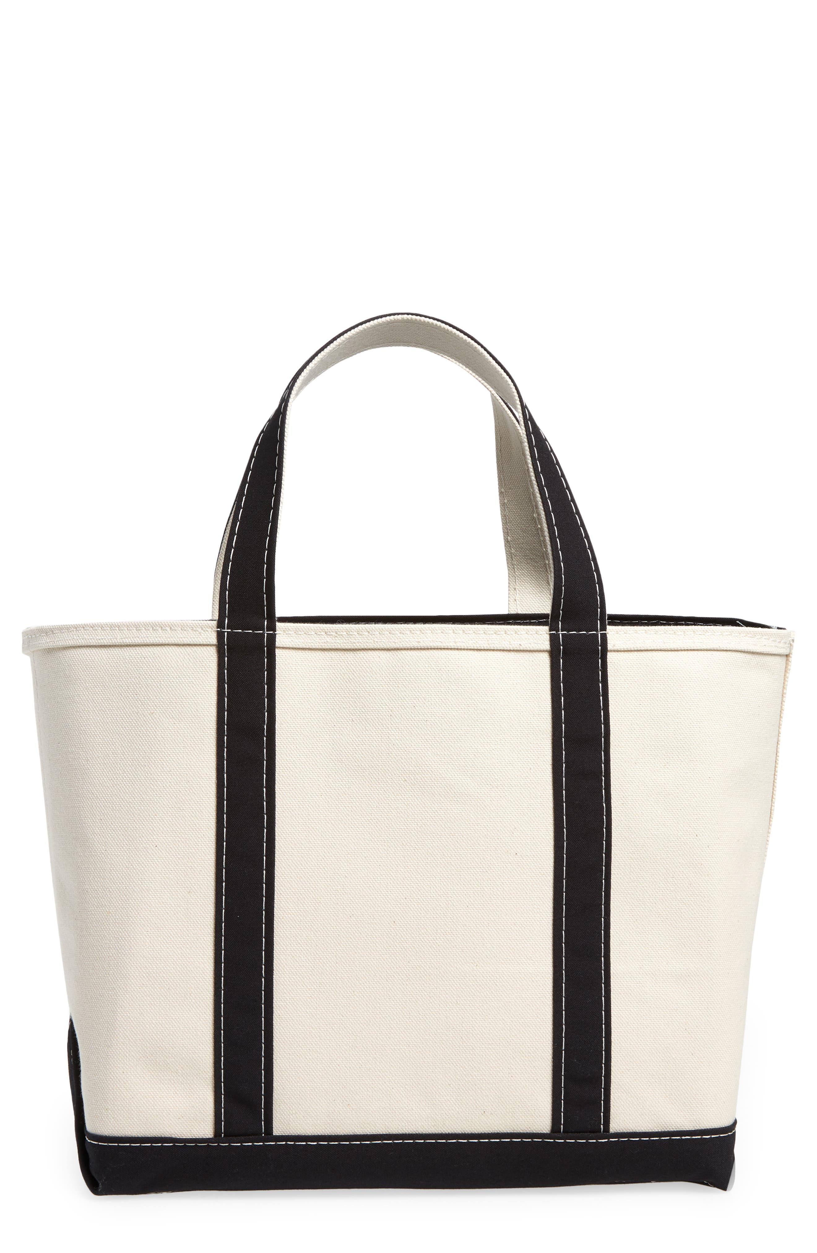 L.L.Bean Boat & Tote Zip Top Cotton Canvas Bag, Main, color, 