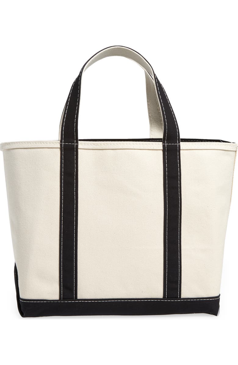 L.L.Bean Boat & Tote Zip Top Cotton Canvas Bag, Main, color,