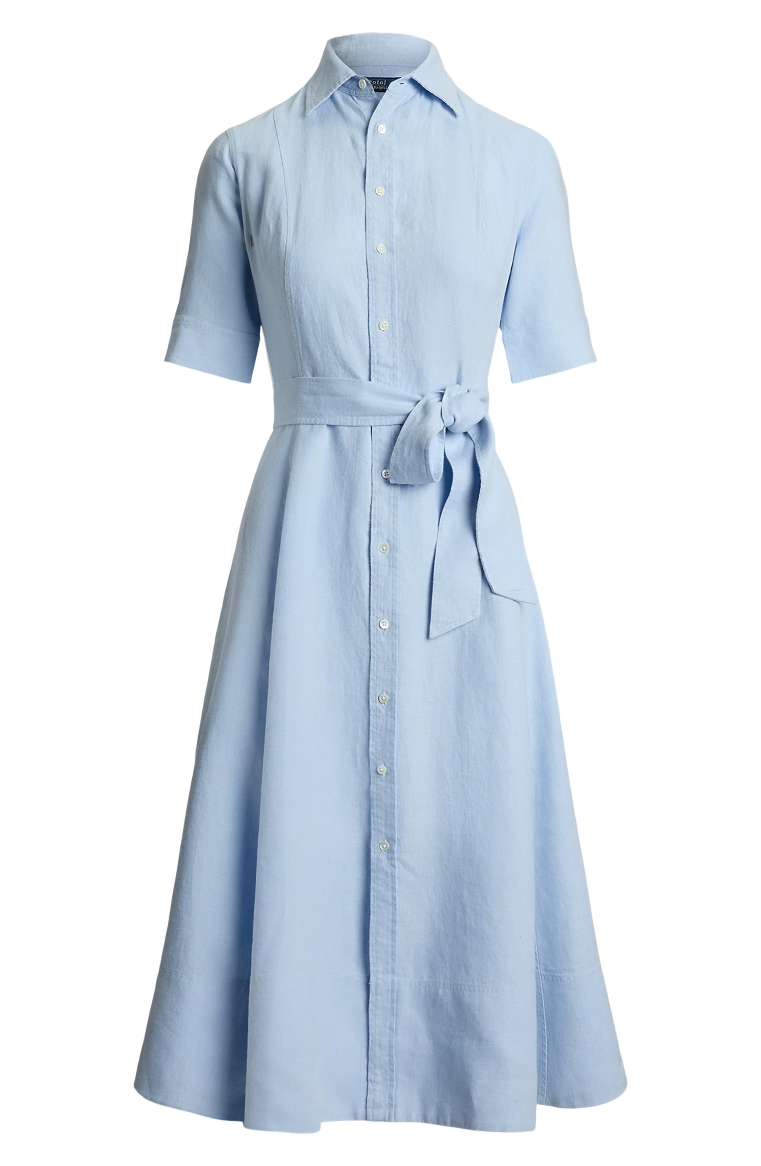 Polo Ralph Lauren Belted A-Line Linen Shirtdress | Nordstrom
