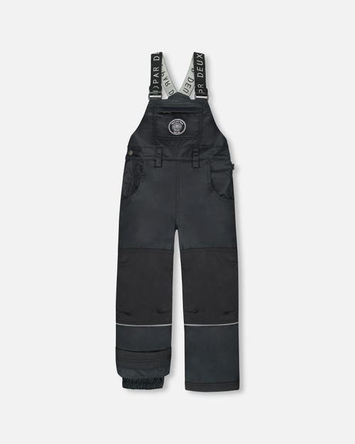 Deux Par Deux Kids Gender Inclusive Solid Play Overall Snow Bib In Black