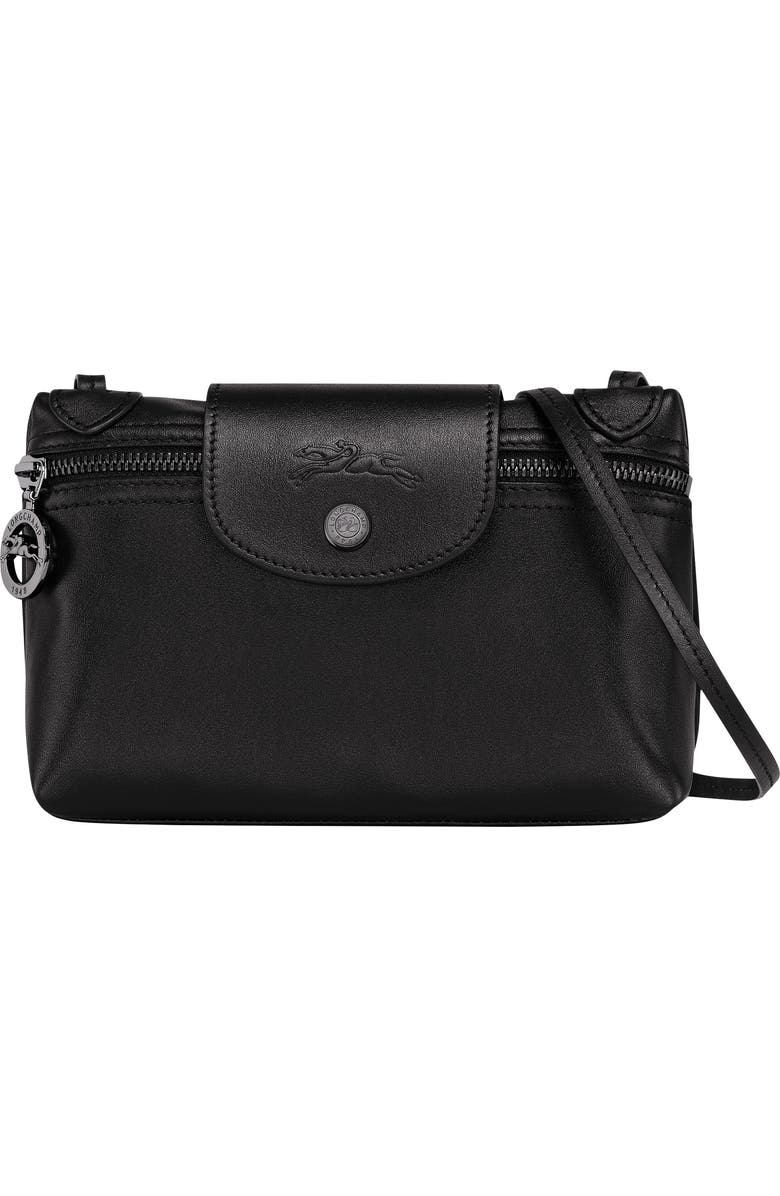 Longchamp Extra Small Le Pliage Leather Crossbody Bag, Main, color,
