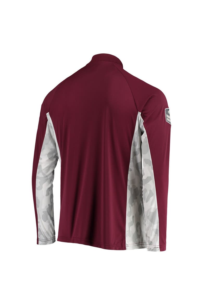 Men's Colosseum Maroon Arizona State Sun Devils OHT Military Appreciation Snow Cruise Raglan 1/4-Zip Jacket, Alternate, color, Maroon