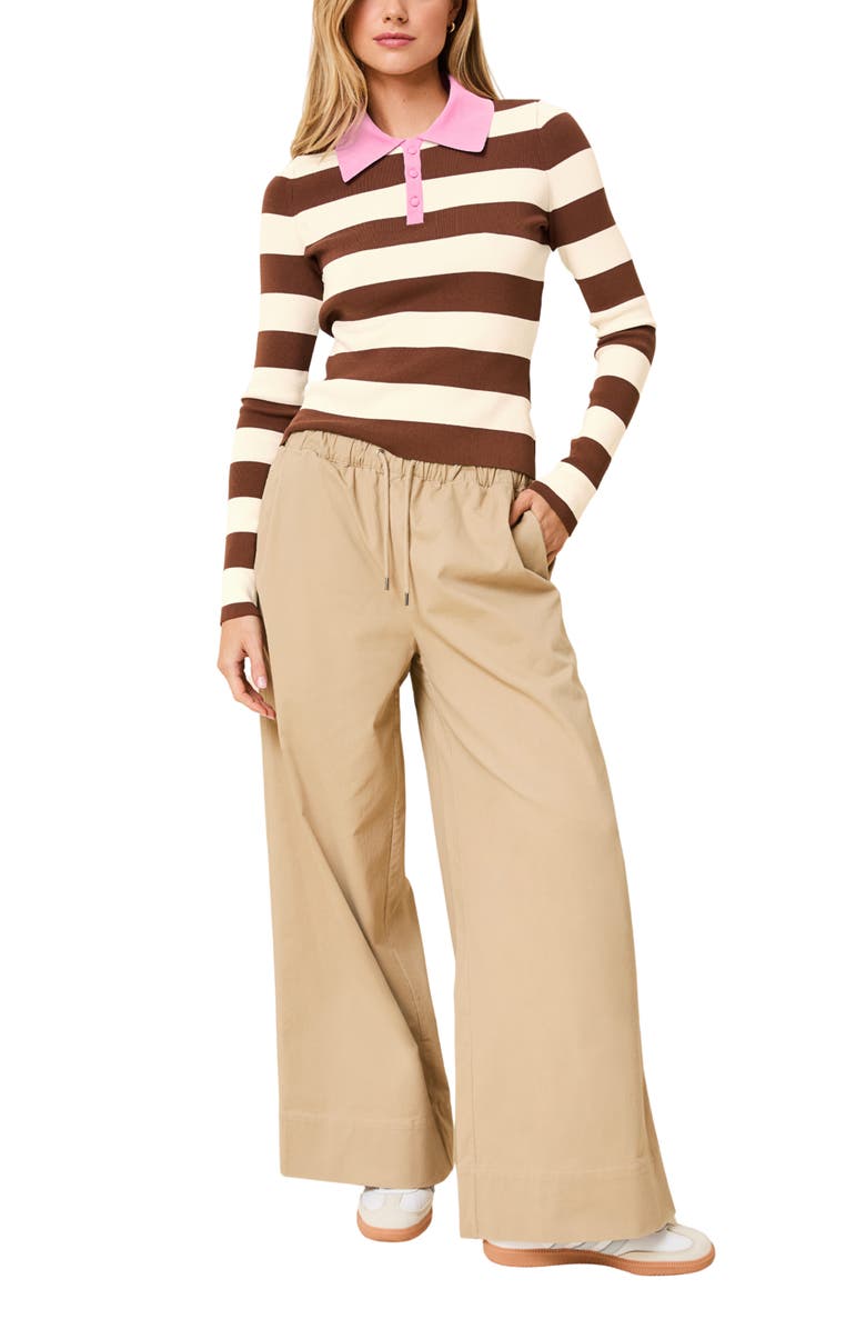 Solid & Striped The Debra Rubgy Stripe Top, Alternate, color, Coconut X Bonbon