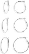 BP. Set of 3 Thin Hoop Earrings