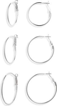 BP. Dipped Set of 3 Thin Hoop Earrings