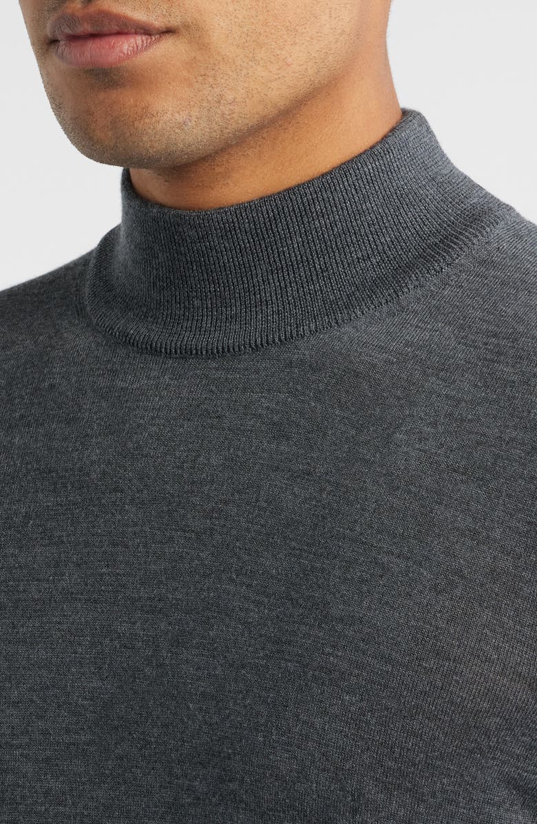 Jack Victor Mock Neck Wool & Silk Sweater, Alternate, color, Grey