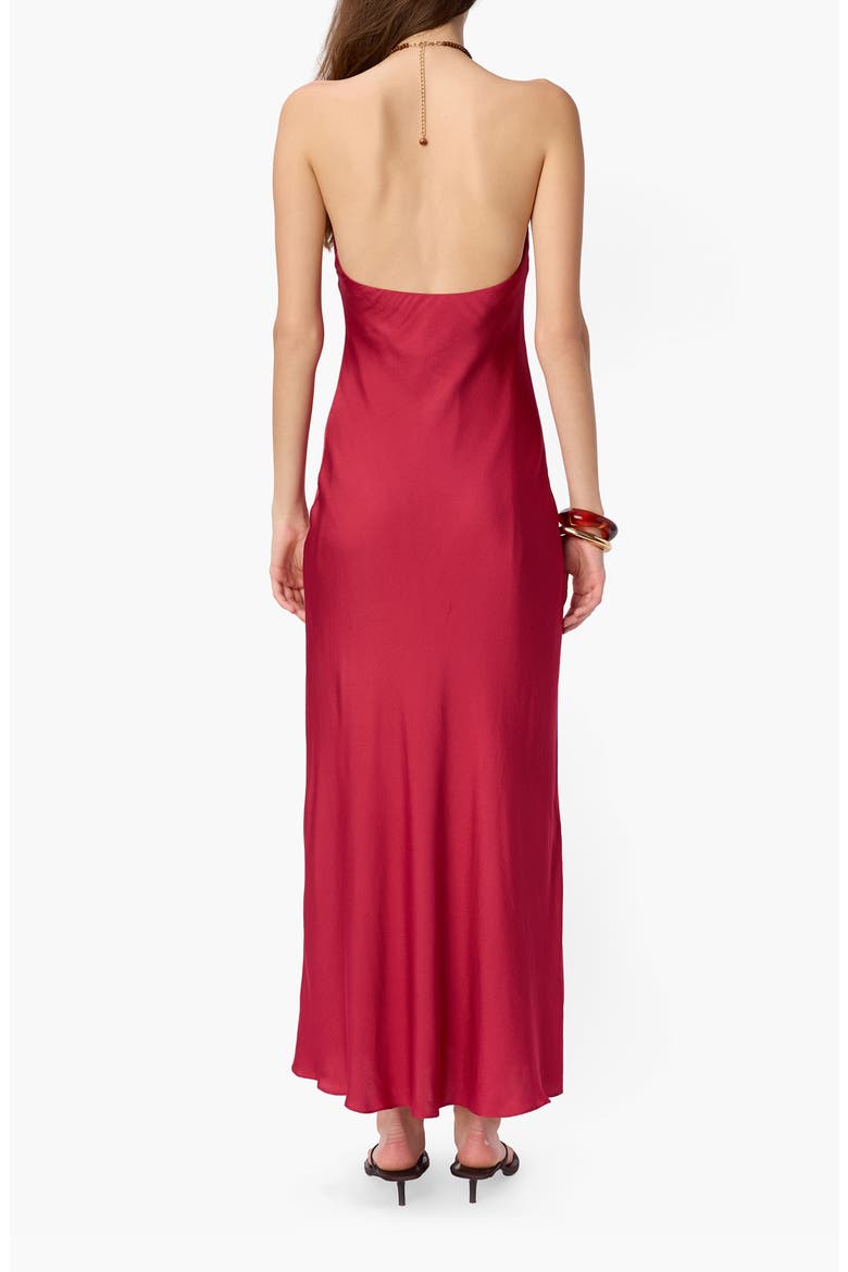 Giulia Hammered Silk Halter Dress, Alternate, color, HUCKLEBERRY