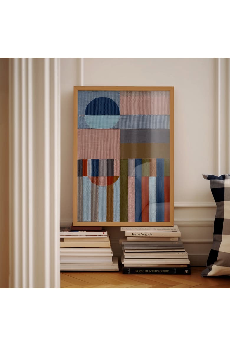Woven Perspectives No. 06 Geometric Abstract Art Print, Alternate, color, Natural Oak Frame - 12x16