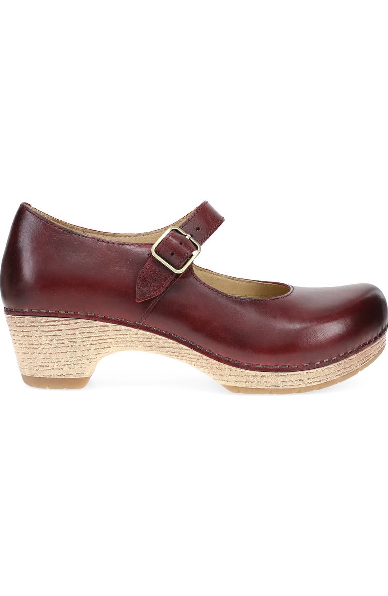 Dansko Lilah Mary Jane Platform Pump, Alternate, color, Red Waxy Burnished