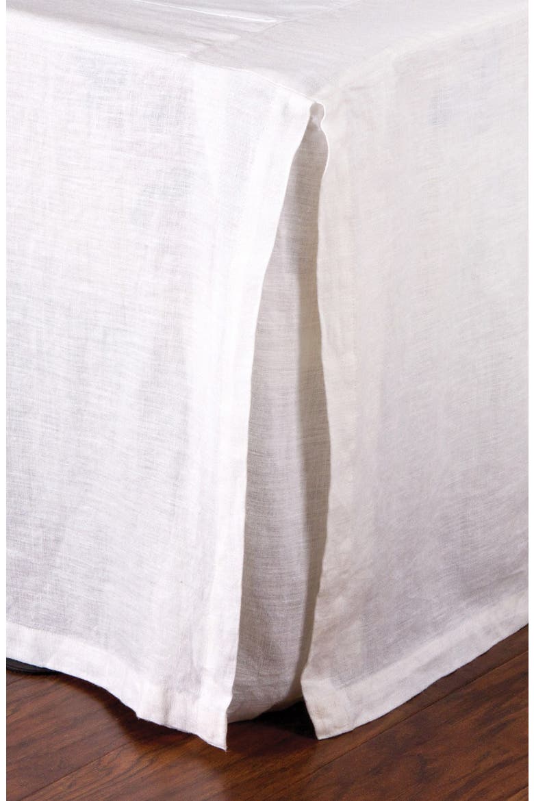 Pleated Linen Bed Skirt, Main, color, WHITE