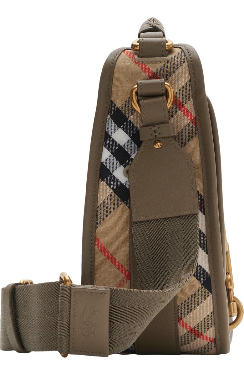 Burberry Small B Clip Messenger Bag, Alternate, color, Sand