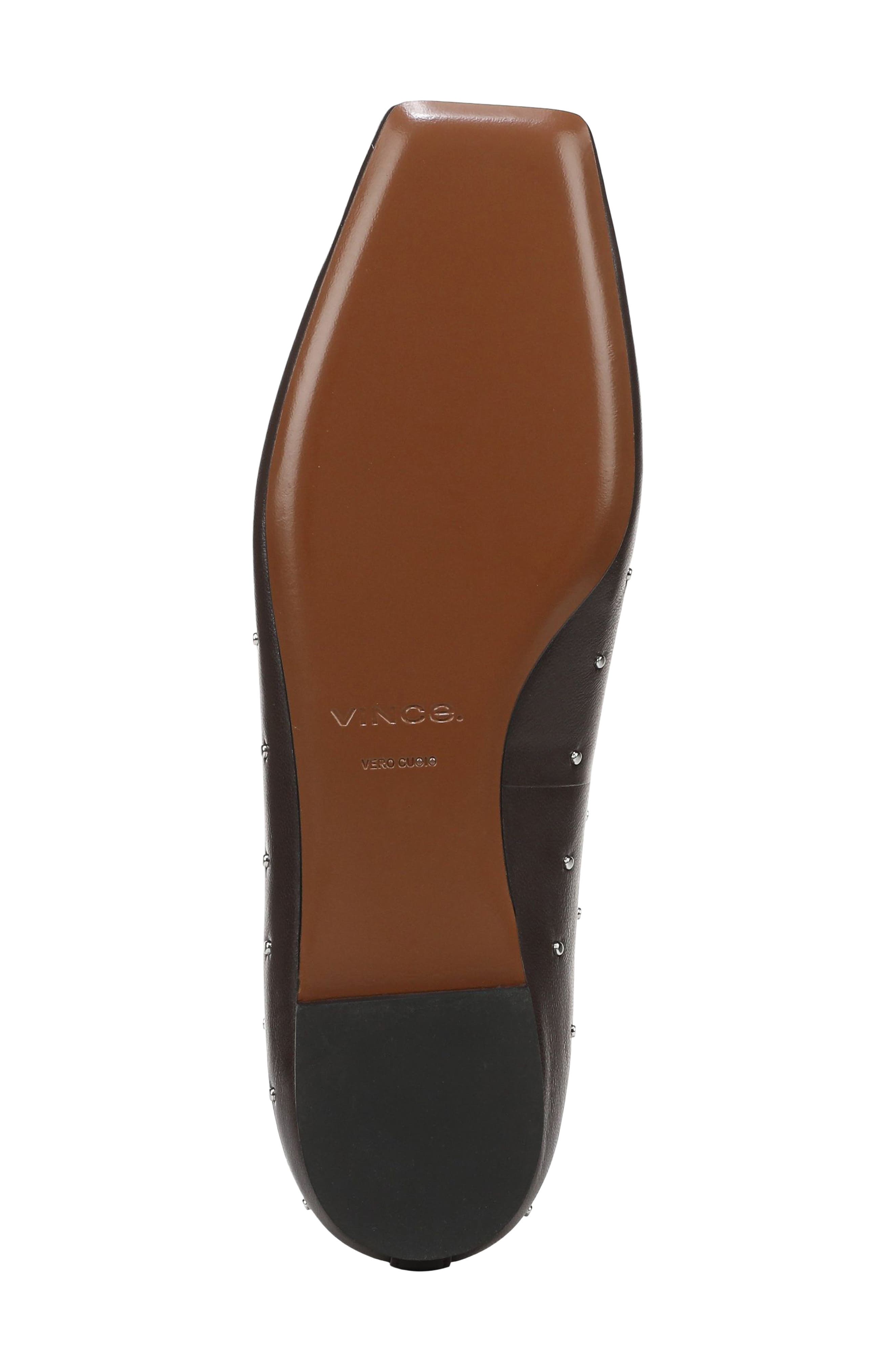 Darla Studded Flat, Alternate, color, DARK GANACHE LEATHER