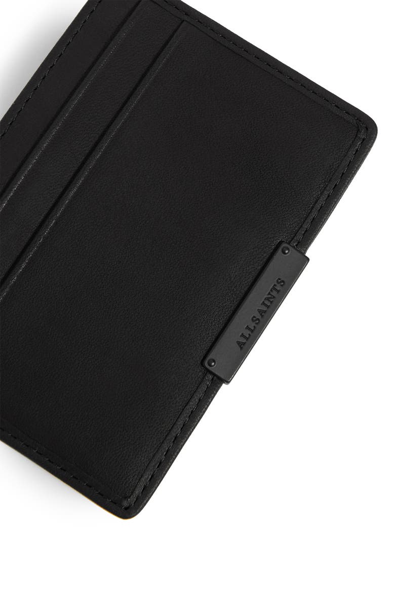 AllSaints Dove Leather Card Case, Alternate, color, 