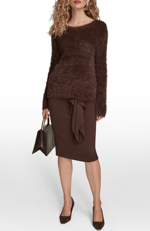 Donna Karan New York Metallic Eyelash Sweater In Brown