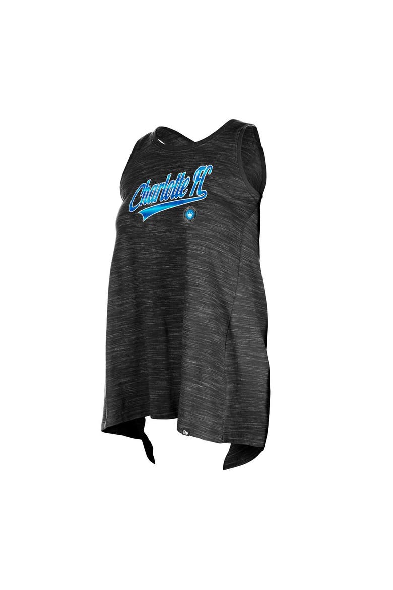 Women's 5th & Ocean by New Era Black Charlotte FC Athletic Cross Back Tank Top, Alternate, color, Black