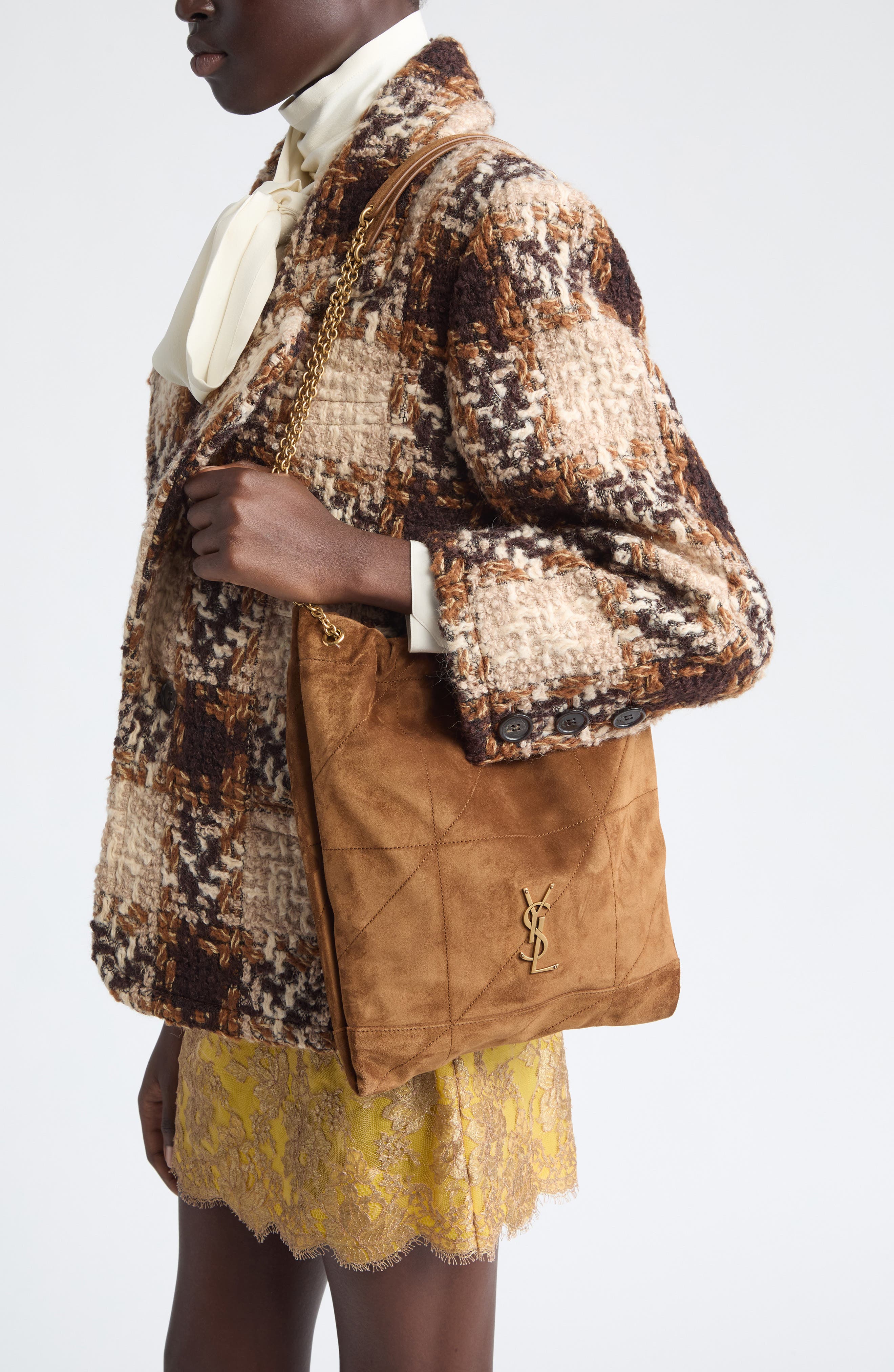 Jamie Suede Pouch Bag, Alternate, color, CARAMEL COGNAC