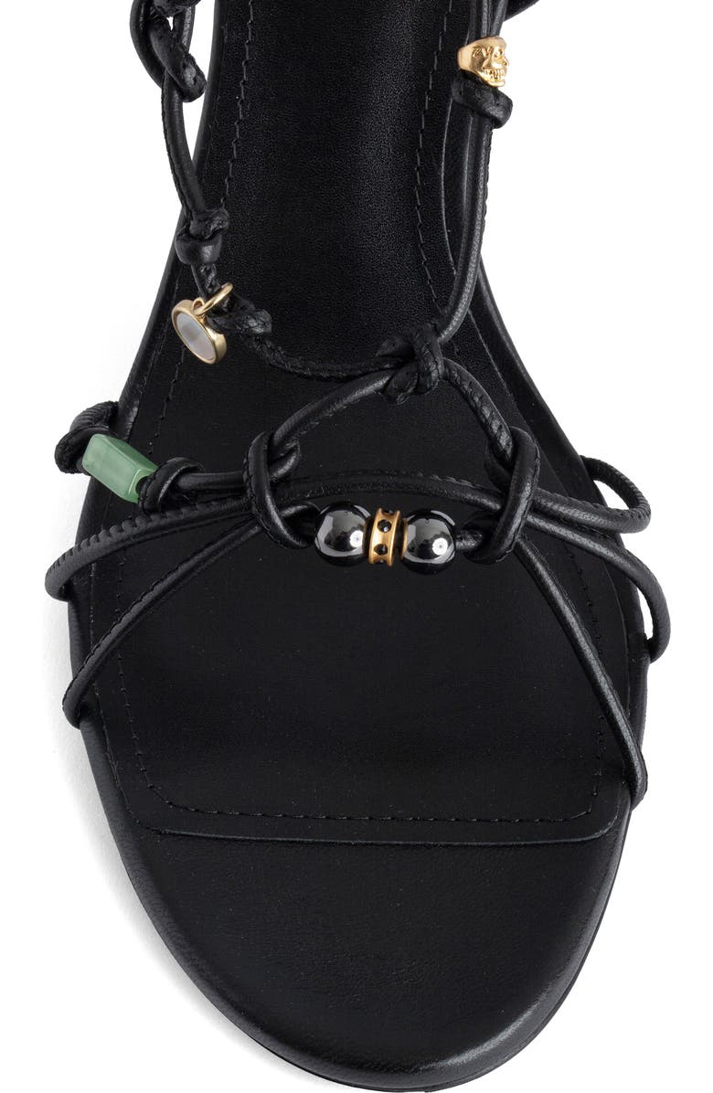 Zadig & Voltaire Alana Leather Ankle Strap Sandal, Alternate, color, Noir
