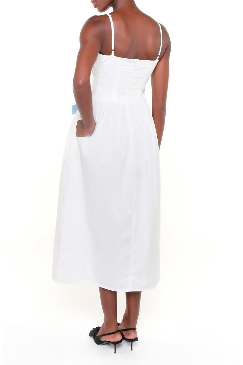 Maddy Sleeveless Stretch Cotton Midi Dress, Alternate, color, CRUDO