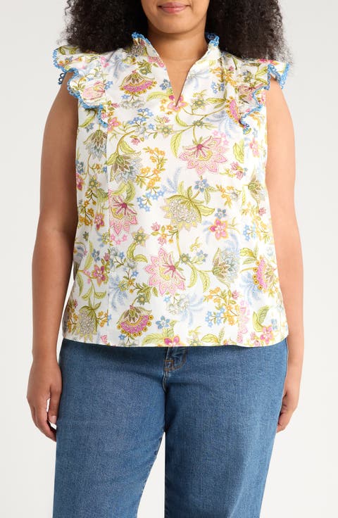 Pany Floral Print Top (Plus)