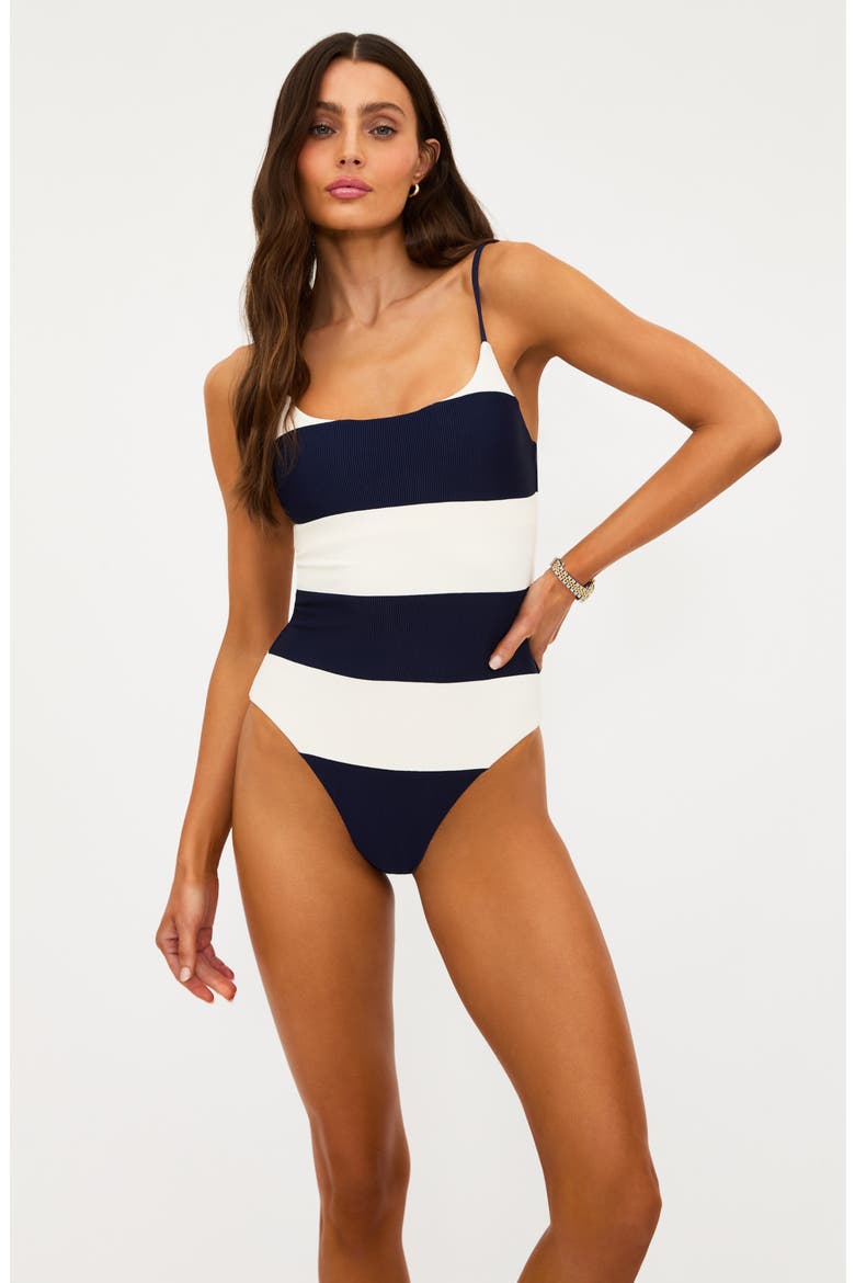 Calista Stripe One-Piece Swimsuit, Alternate, color, ULTRAMARINE STRIPE