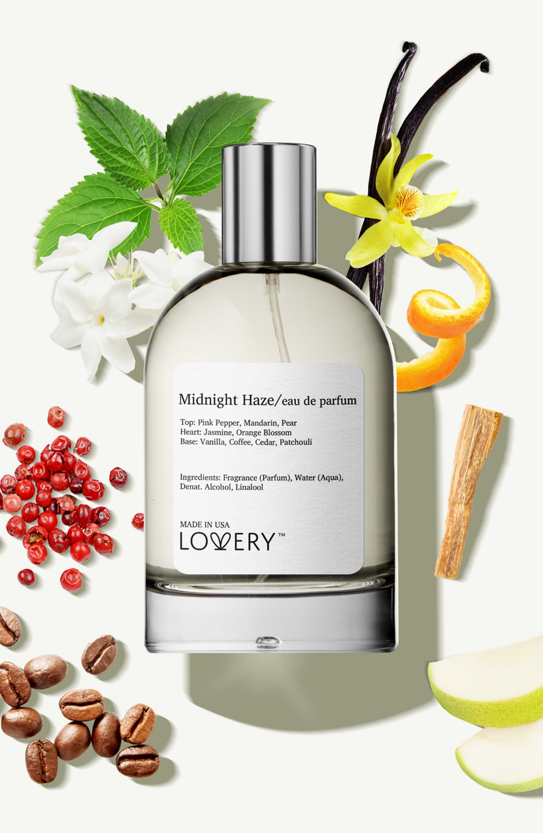 Lovery Midnight Haze Eau de Parfum Spray, Made in USA, 3.4 oz, Alternate, color, Silver, White, Cream, Black