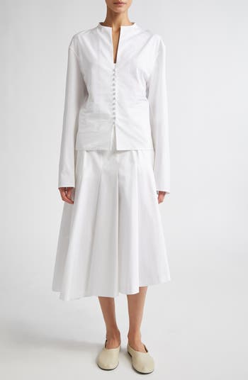 Yancy Fitted Organic Cotton Poplin Button-Up Shirt