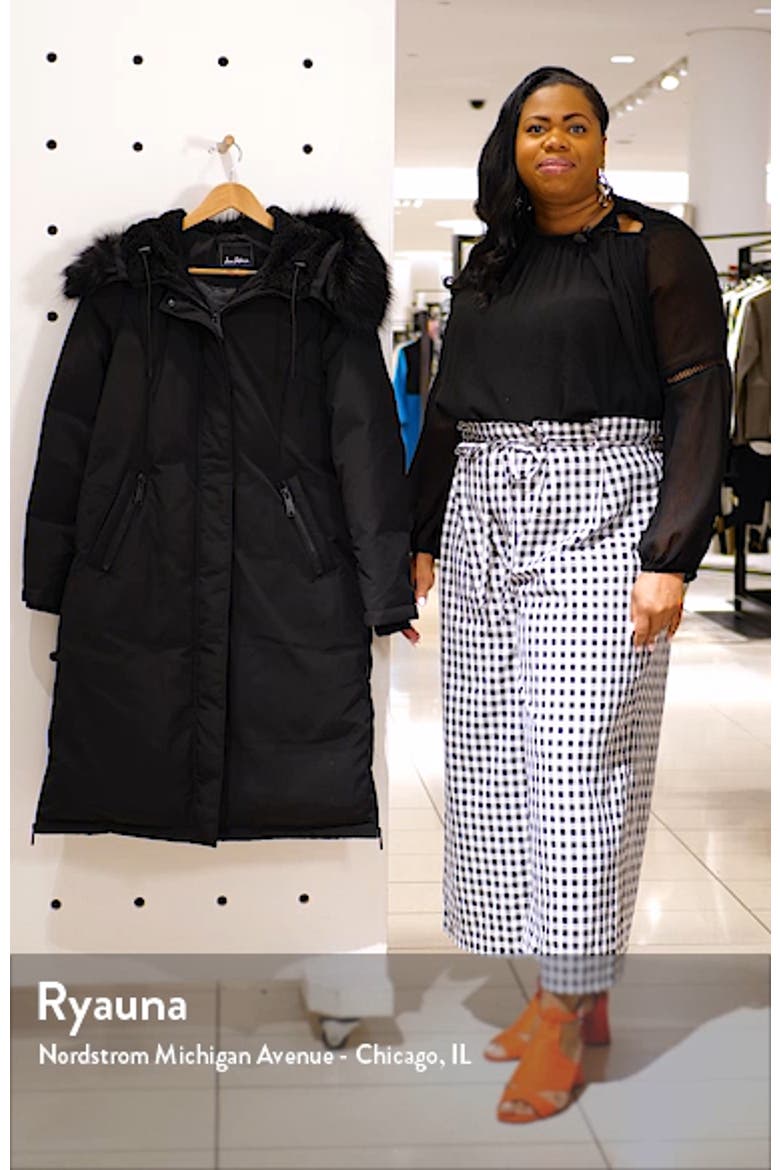 Water Resistant Long Parka with Faux Fur Trim video