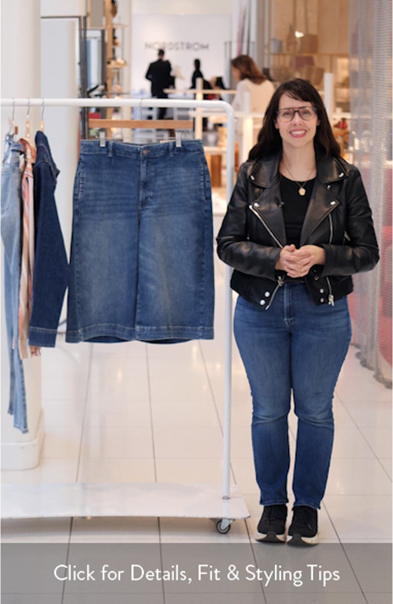 Jeanne High Waist Denim Culottes, sales video thumbnail