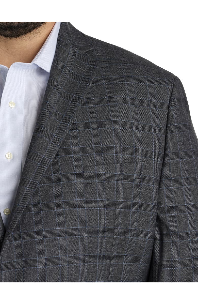Michael Kors Big & Tall Windowpane Sport Coat, Alternate, color, Charcoal