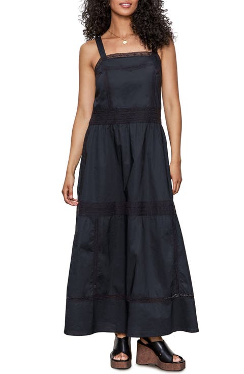 Lucky You Lace Detail Tiered Cotton Maxi Dress
